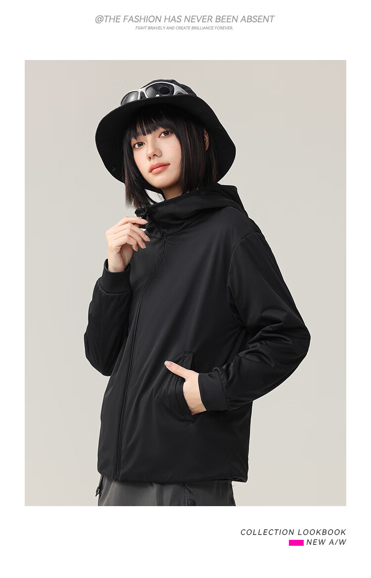 SNOWFLYING Women's Hooded Jacket 2025 Fleece Waterproof Softshell Lined Sweatshirt White M160 8