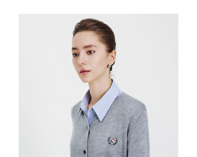 Navy Sail Italy Women's Soft Touch Crew Neck Knit Cardigan Classic Sweater Jacket 2334092061 Blue S 28