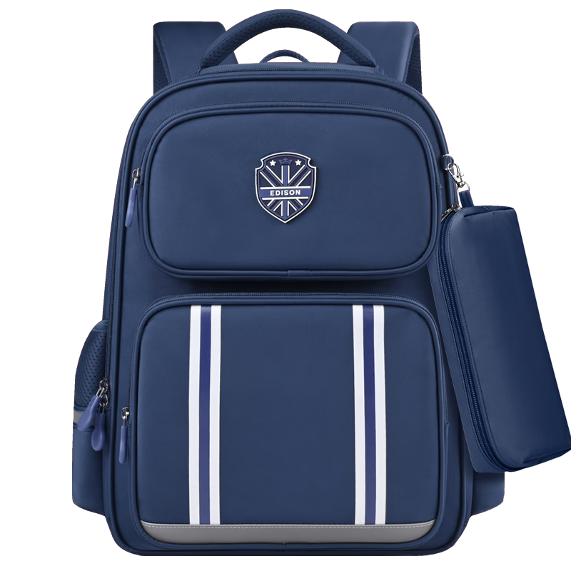 Edison Inventor Elementary School Backpack British Style for Grades 3-6 Boys And Girls, Lightweight Spine-Protecting Backpack, Large Capacity Shoulder Bag for Middle School Students