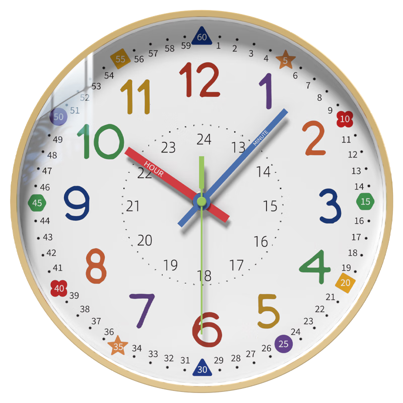 Zhong Xiaobai Wall Clock 2026 New Cartoon Silent Quartz Clock for Living Room Kids Bedroom No Drilling Required