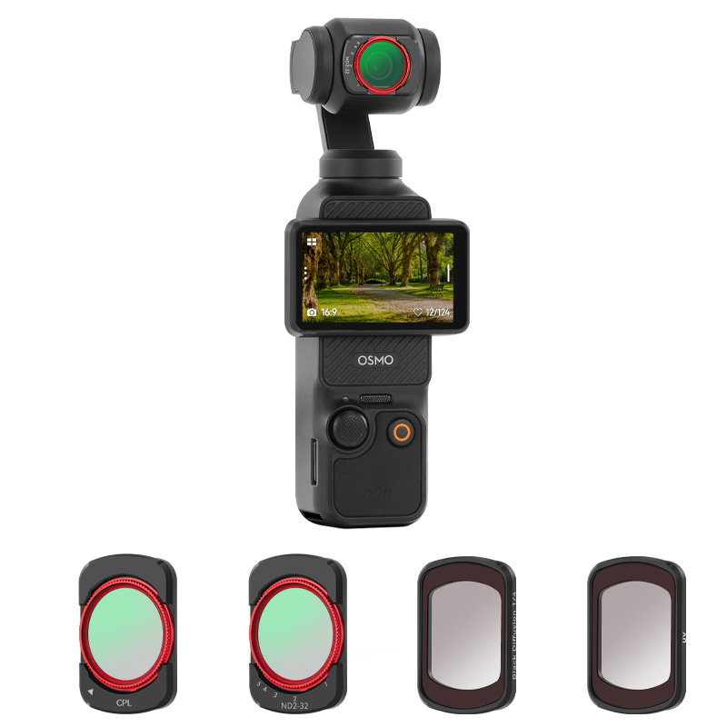 JD Original Filter Kit Compatible with DJI Pocket 3 Magnetic Filters, Black Soft ND Filter, CPL Polarizing Filter, UV DJI Camera Accessories