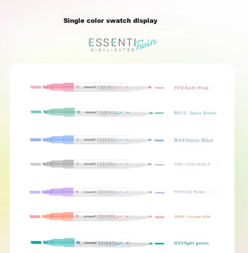 Monami Imported Double-Ended Highlighter Pen, Large Capacity for Students' Note-Taking And Marking, Colorful Pen Set, Dreamy 10-Color Set 06023Z10-FC 9