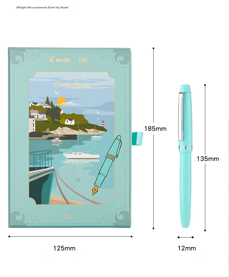 PILOT 78G Student Fountain Pen, Italian-Style Gift Box Set, Calligraphy Pen, Writing Practice Pen, Birthday Gift for Adults, High-End Business Signature Pen, Aesthetically Pleasing, Light Green EF Nib 11