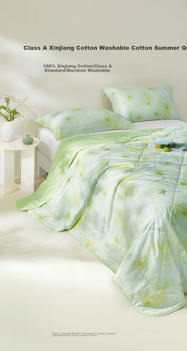 LUOLAI Home Textiles Cotton Quilt, Class A 100% Xinjiang Pure Cotton Washable Summer Quilt, 220*250 1