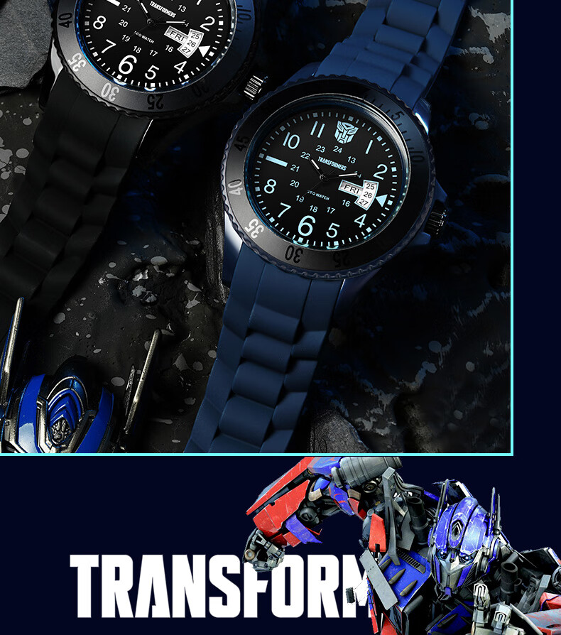 ZGO X Transformers Children's Watch for Boys, Elementary School Students' Electronic Watch, Only Shows Time, 5371 Black 19