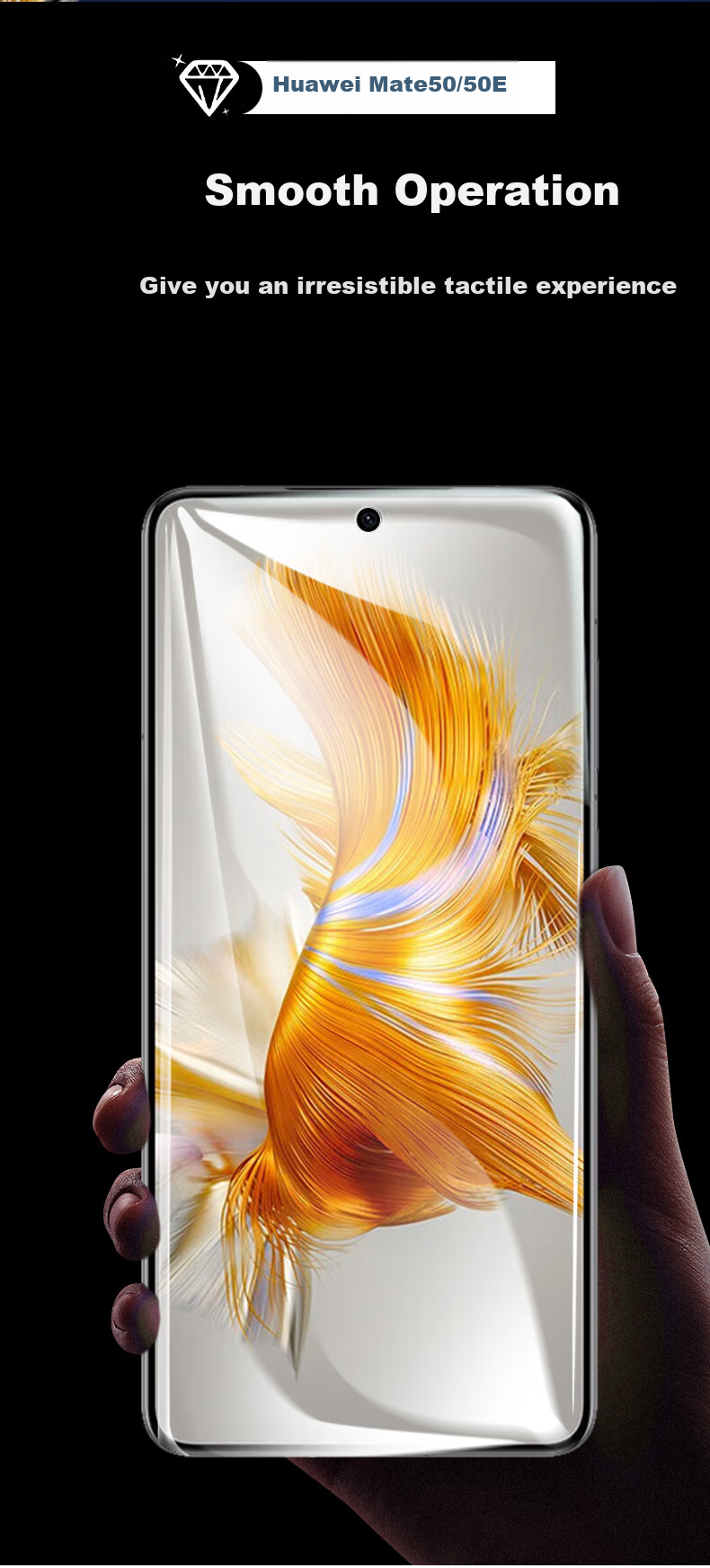 Smorss Screen Protector for Huawei Mate50 And Mate50E, Non-Tempered Hydrogel Film, Full Coverage High Definition Protective Film, Wear-Resistant Anti-Fingerprint 4