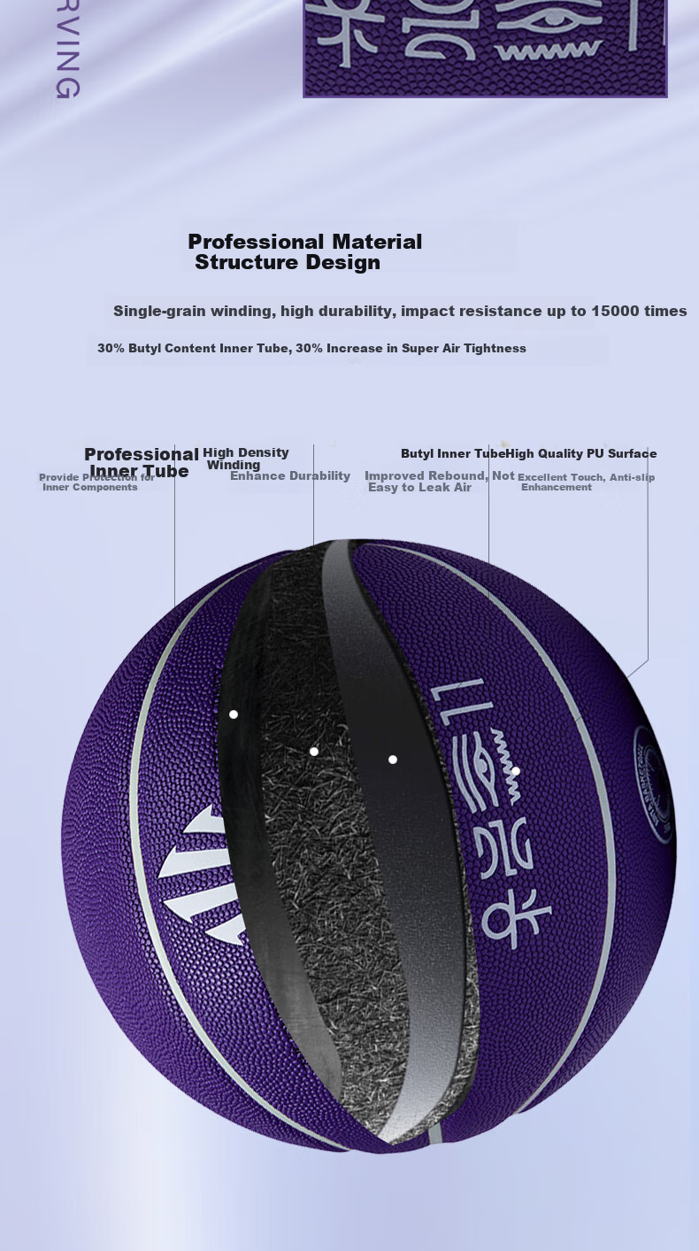 ANTA Owen Collaboration Indoor And Outdoor Wear-Resistant PU Ball Durable Basketball Standard Size 7 Basketball-1 7