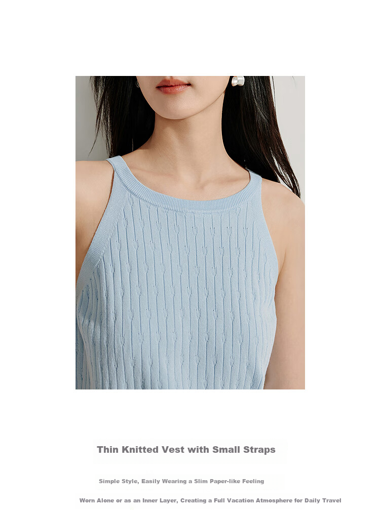 Inman Lightweight Cool Knit Vest Small Camisole 2025 Summer New Women's Layered Slim Top Lotus Pink S 1
