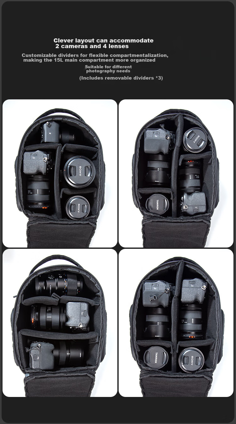 GYXX Gaia C1 Crossbody Camera Bag, Dual-Use Backpack for Men And Women, DSLR And Mirrorless Camera Photography Bag, Storage Inner Liner Bag 8