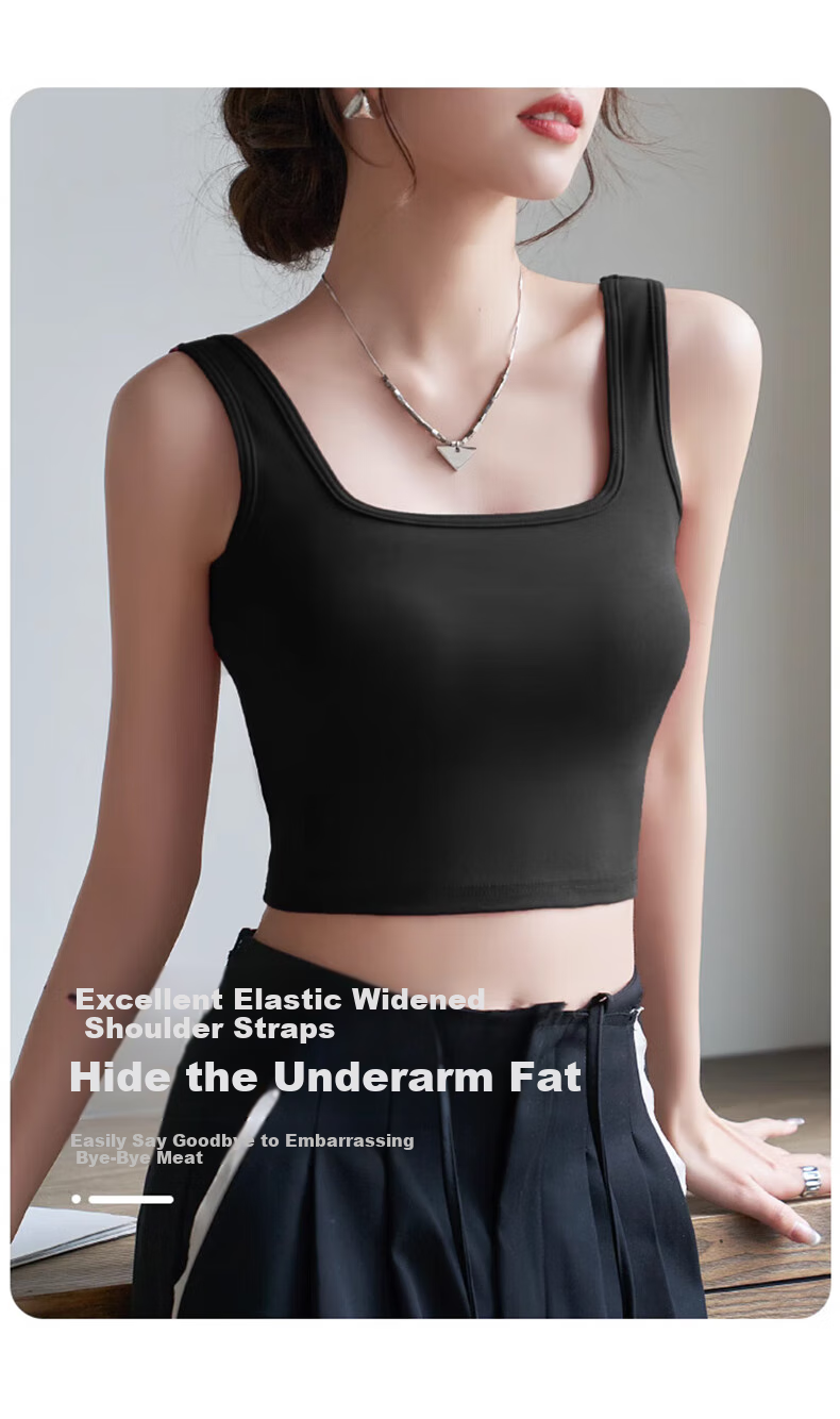 LangSha Women's Camisole Tank Top, Spring/summer 2026 New Style, Pure Cotton with Built-In Bra Pads, Beautiful Back Design, Suitable for Inner Wear Or Outer Wear As A Base Layer Top 14