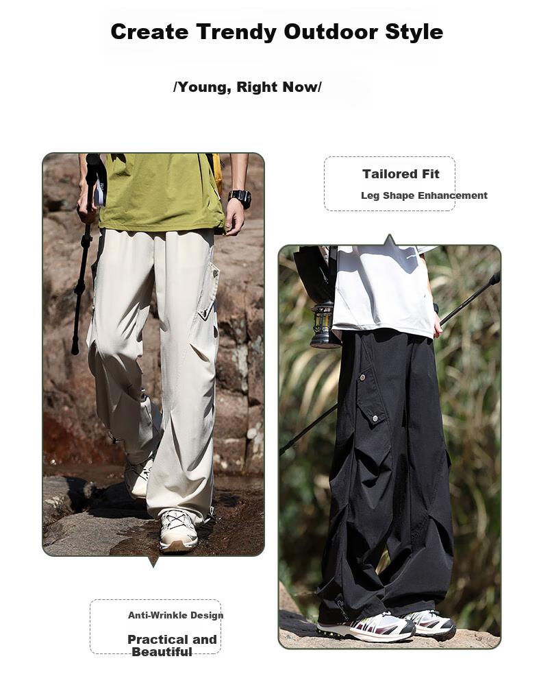 MMOPTOP Outdoor Ice Silk Cargo Pants, Summer Men's Cool-Feeling Water-Repellent Hiking Casual Pants, MXXK27 Off-White XL 6