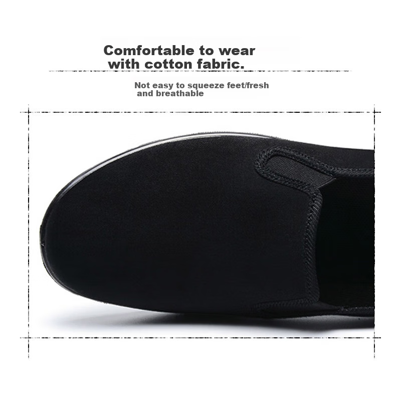 Weizhi Traditional Cloth Shoes for Men, Old Beijing Style Summer Fashion Slip-On Work Shoes for Elderly, WZ1307