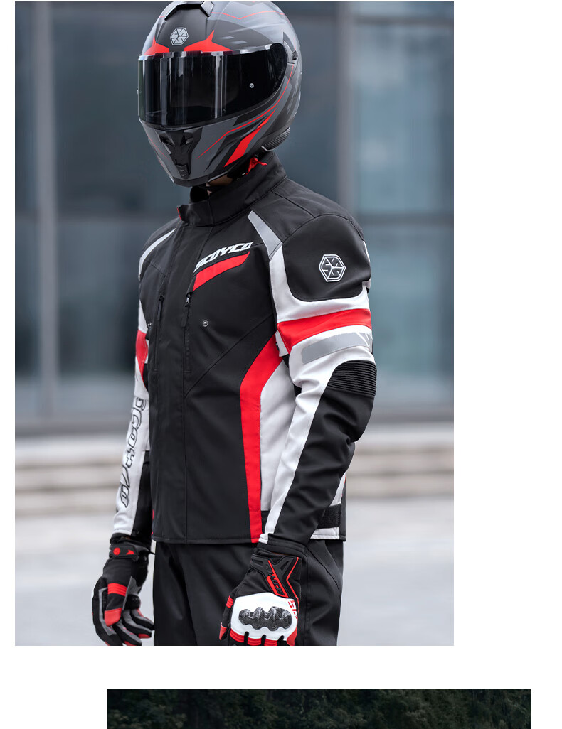 SCOYCO Motorcycle Riding Suit, Racing-Style Protective Gear, Anti-Fall, Windproof, Wear-Resistant, Specialized Equipment for Men, All Seasons 20