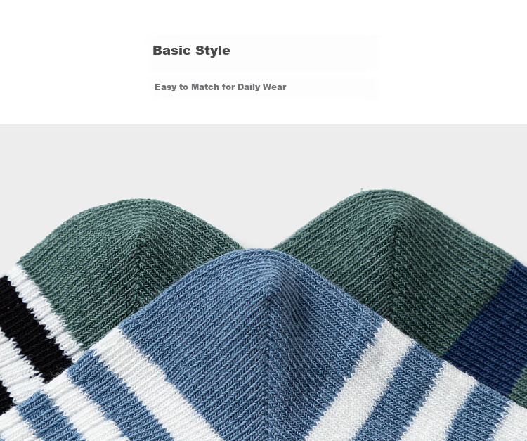 BALABALA Children's Socks, Cotton Autumn New Style Striped Mid-Calf Socks for Boys And Girls, Four Pairs Pack, 209925172207 3