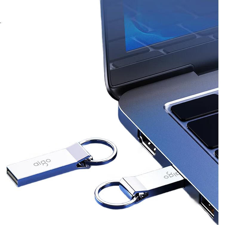 USB-накопитель Aigo U210, 64 ГБ, USB 2.0, металлический корпус, водонепроницаемый, серебристый