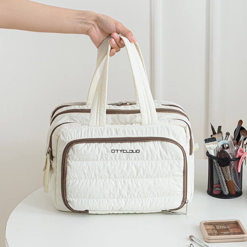 Bonayun Travel Toiletry Bag, Dry And Wet Separation Handheld Makeup Bag, Large Capacity Portable Waterproof Swimming Toiletry And Skincare Storage Bag