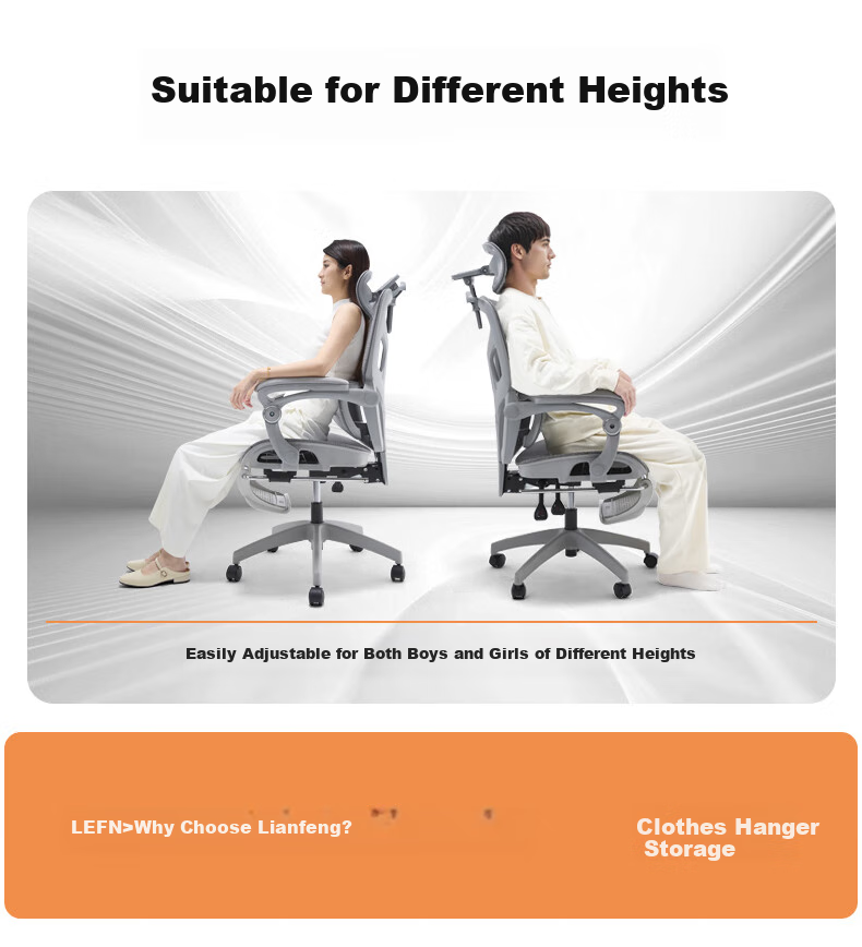 LIANFENG E-65 Ergonomic Chair, Computer Chair, Home Office Chair, Comfortable for Long Sitting, Gaming Chair, Study Room Chair 17