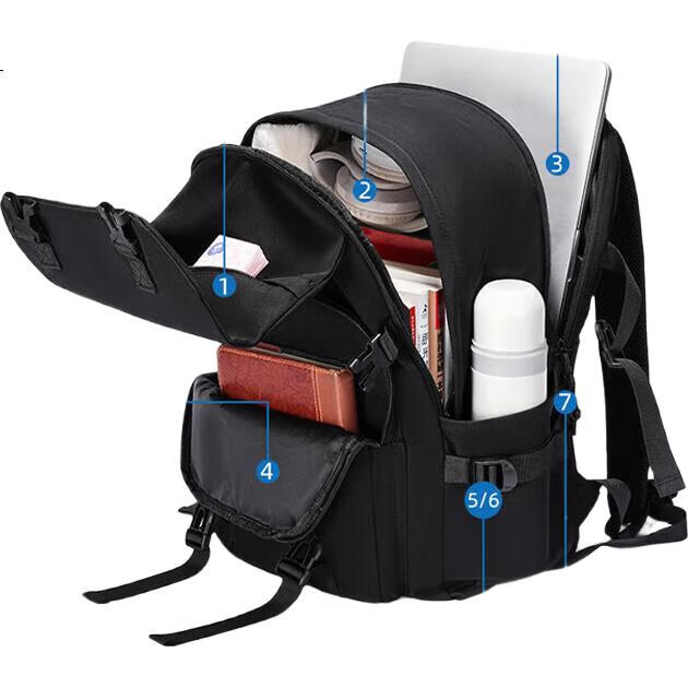 Huili Backpack for Men, High School Middle School College Students, Lightweight Casual Water-Resistant Laptop Travel Bag with Large Capacity