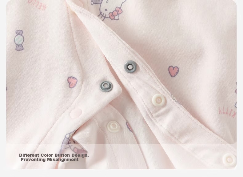 DAVE & BELLA Hello Kitty Collaboration Baby Girl Antibacterial Onesie, Autumn Infant Romper 2