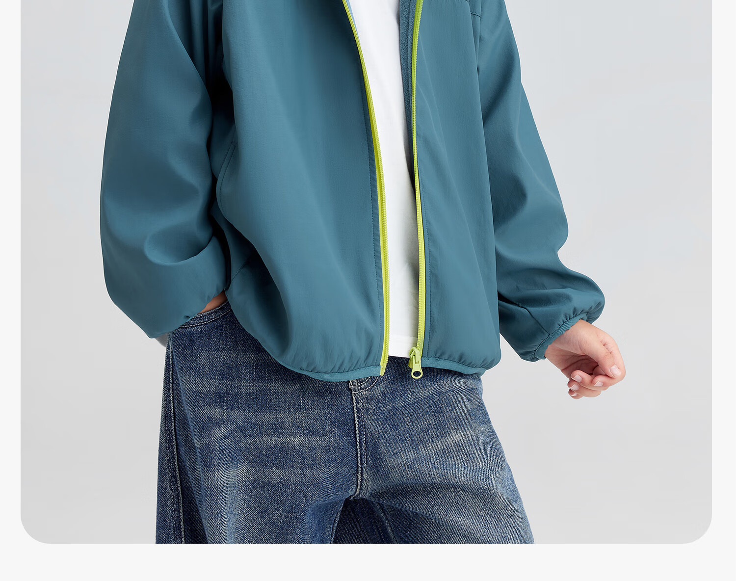 Zuoxi Boys' Fleece-Lined Jacket, 2026 New Children's Softshell Outerwear, Fleece Integrated Top, Gray, Size 160 28