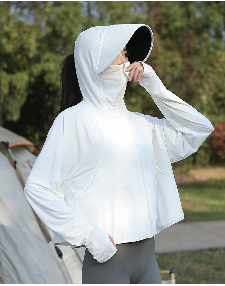 Langsha Women's Summer 2026 New Black Coated Brim UV Protection UPF50+ Ice Silk Outdoor Sun Protection Jacket 15