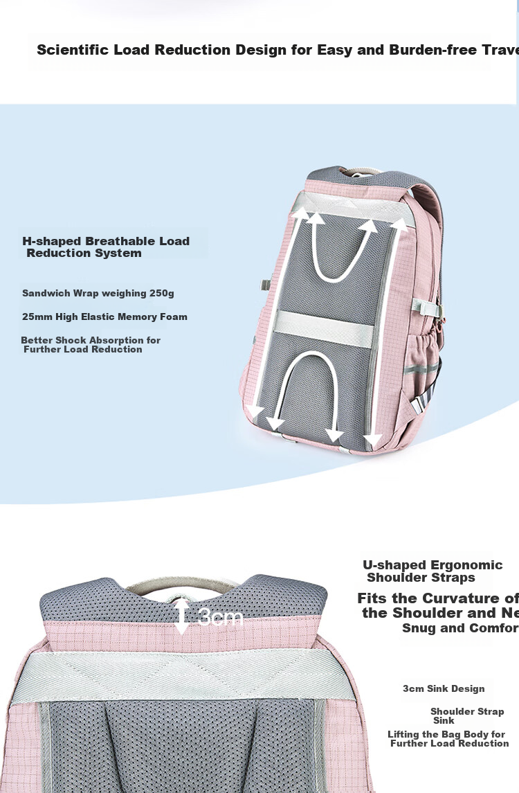 KALA·Y Middle School Student Backpack, Large Capacity, Lightweight, Casual Outdoor Backpack, Stylish And Attractive Unisex Shoulder Bag for Travel 5