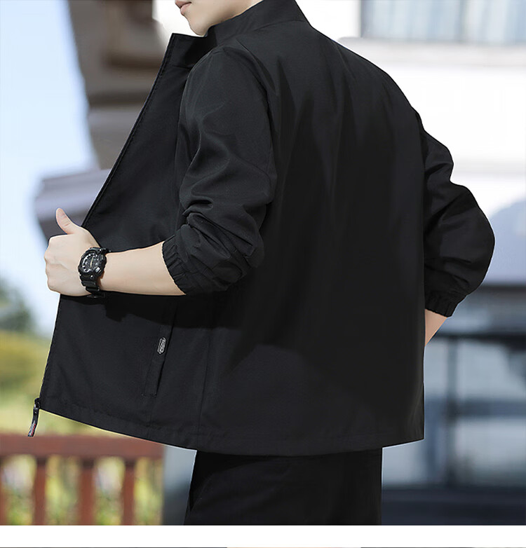 RED DRAGONFLY Men's Jacket Trendy Autumn Winter Business Executive Commuter Stand Collar Loose Casual Windproof Coat Gray 2XL 5