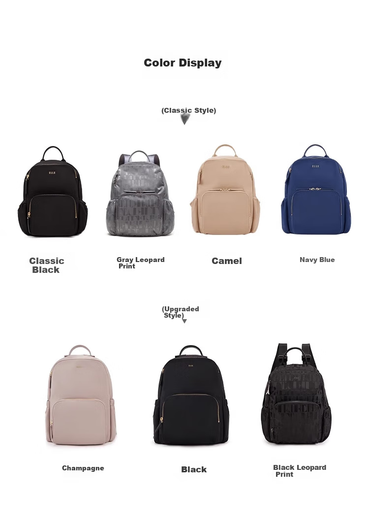 ELLE New Large Capacity Women's Backpack Laptop Bag, Birthday Gift, 24781 Black Upgraded Versio 8