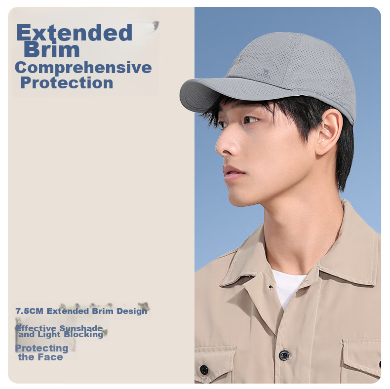 CAMEL Baseball Cap, Soft Top, for Women with Large Head Circumference, Slimming Effect, Face-Slimming, Versatile, Breathable Hat for Men, Duck Tongue Cap, 173BB00026 7