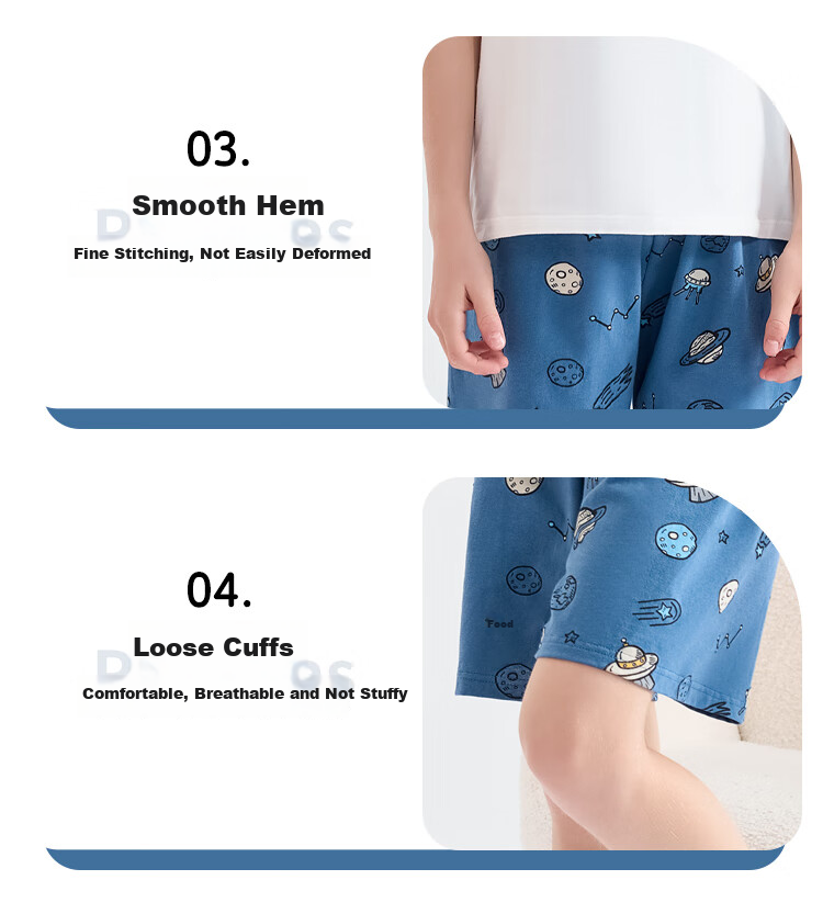 LangSha Children's Pajamas for Boys, Summer Thin Cotton Shorts And Short-Sleeve Sleepwear, Youth Student Home Wear Set for Older Childre 5