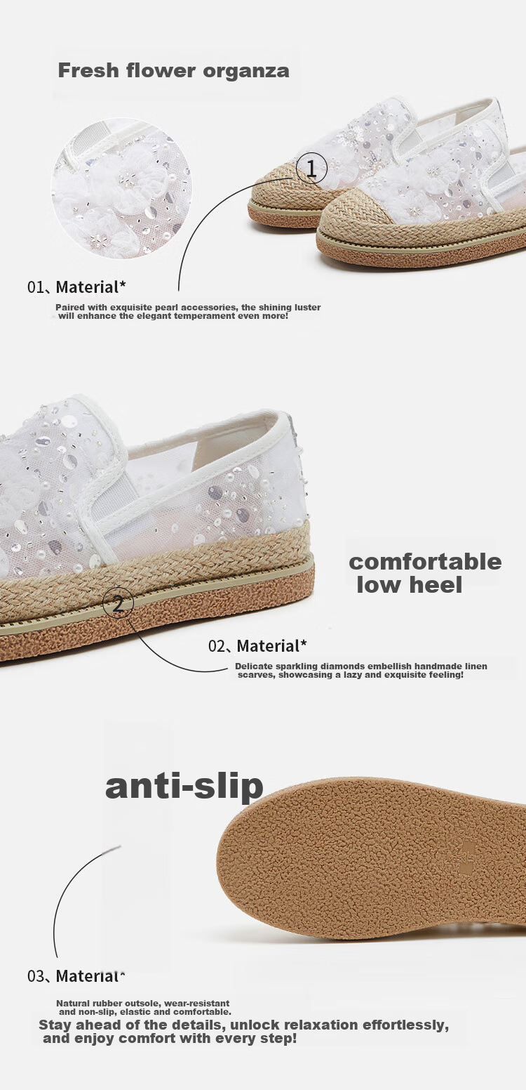 J&M Women's Fisherman Flats, Summer Hollow-Out Slip-On, Lazy Flat Canvas Casual Shoes, Pink, Size 40 3