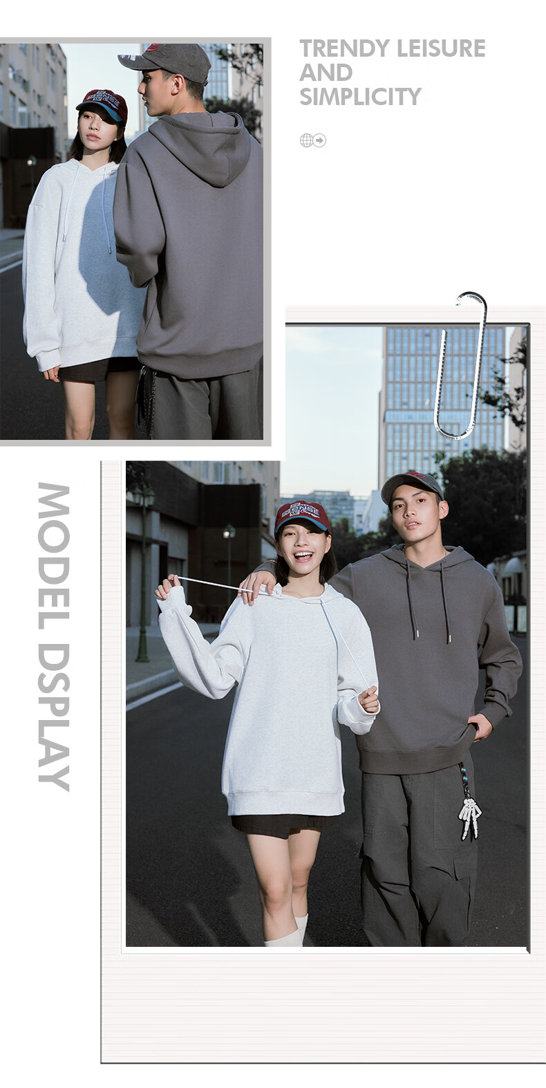 JEANSWEST LIFE Men's Hooded Sweatshirt, Spring And Autumn Heavy Cotton Casual Loose Top, Youth Trendy Versatile Jacket 11
