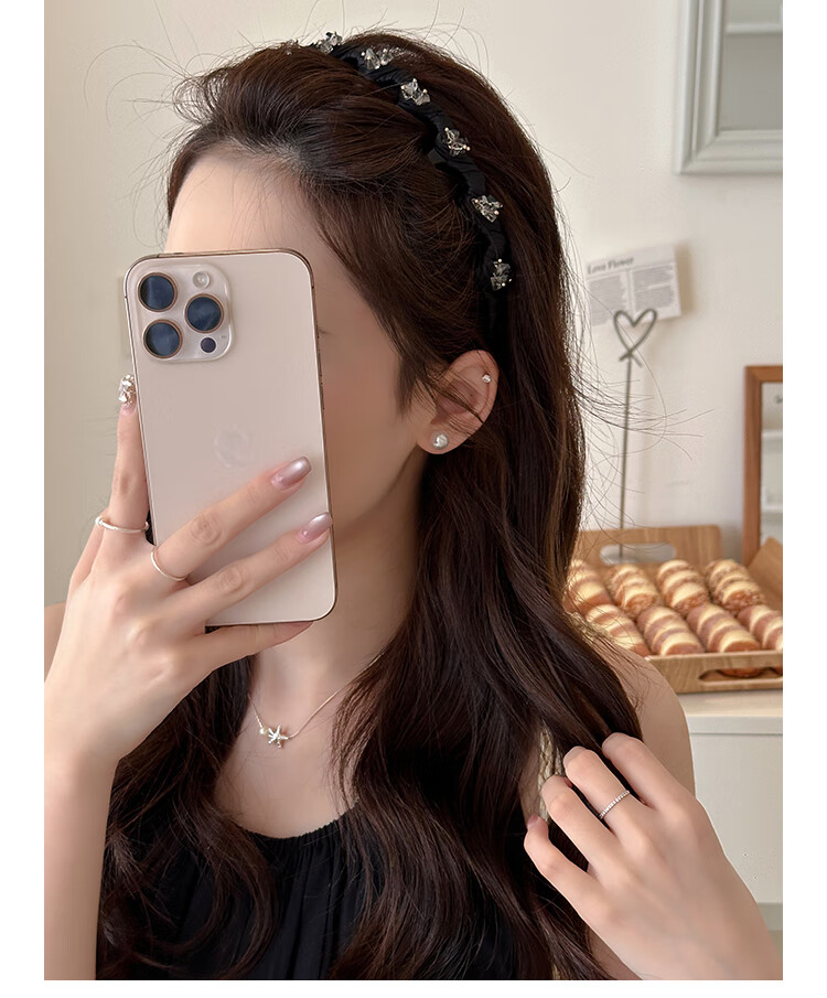 CHIMERA Sparkling Diamond Wave Headband with Teeth, Hair Clip for Face Washing, High-End Hair Accessory, Women's Mid-Autumn Festival Gift 4