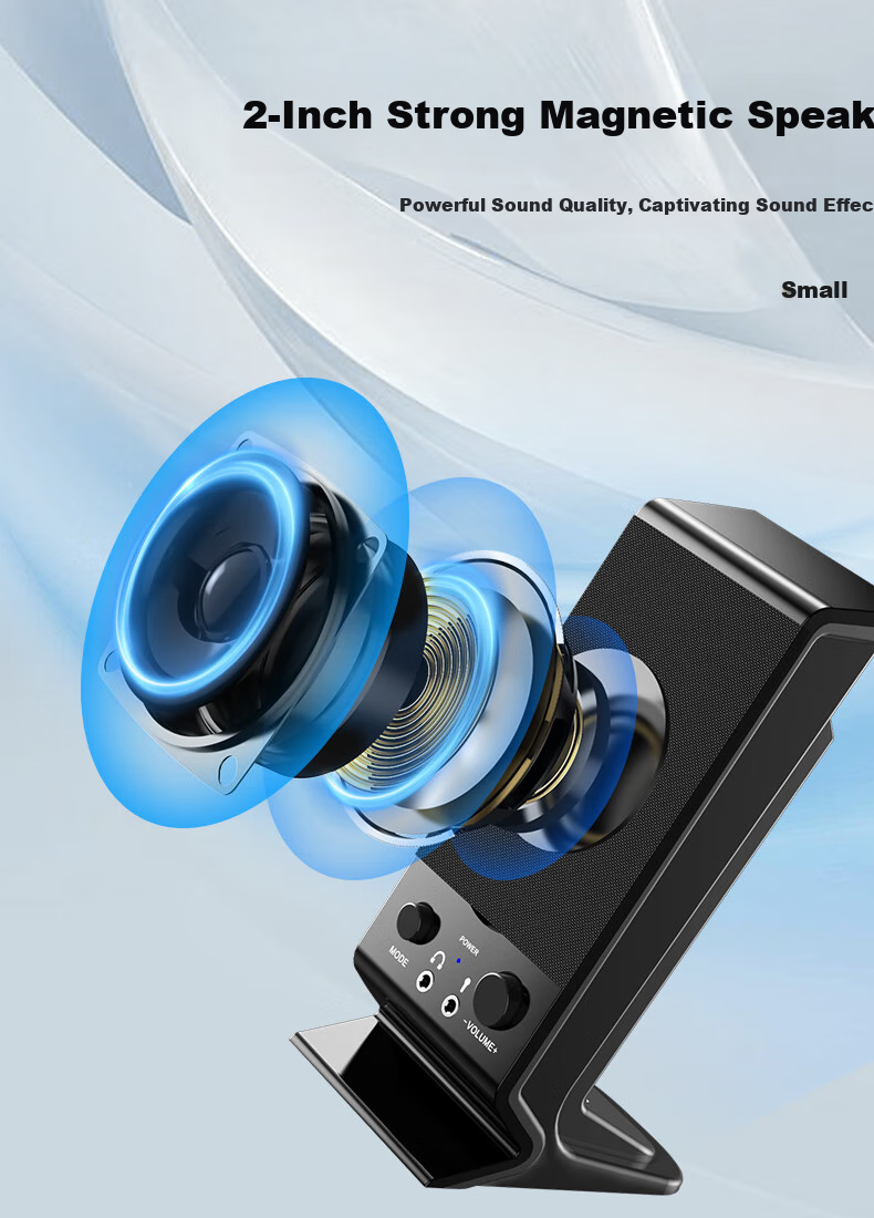 Saida SADA Microphone, Computer Speaker, Headphones for Home Use, Small Bluetooth Speaker, Desktop And Laptop 2.0 Subwoofer, Multimedia Desktop Speaker V-112 3
