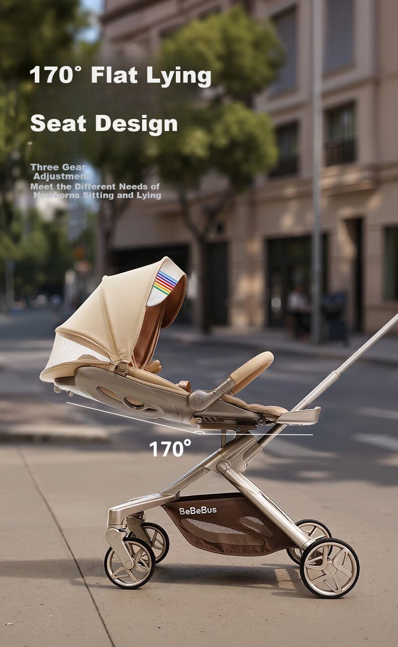 Bebebus Butterfly Stroller Max, Lightweight Foldable Baby Carriage, Reversible Seat And Lie-Flat, Shock-Absorbing, Portable Stroller for Toddlers 14