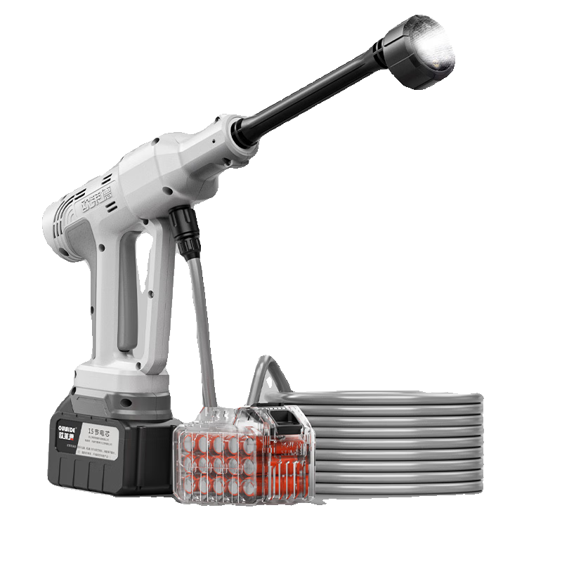 Oulaide Portable Wireless High-Pressure Car Wash Machine, Lithium Battery-Powered Car Washing Gun, Car Cleaning Tool for Home Use