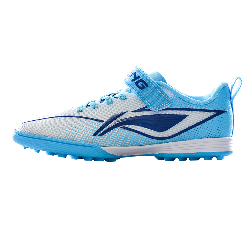 Li-Ning Children's Soccer Shoes for Boys And Girls Aged 6-12, TF Turf Cleats, Youth Professional Soccer Shoes, Breathable Summer Quick Shadow 3, Blue, Size 31