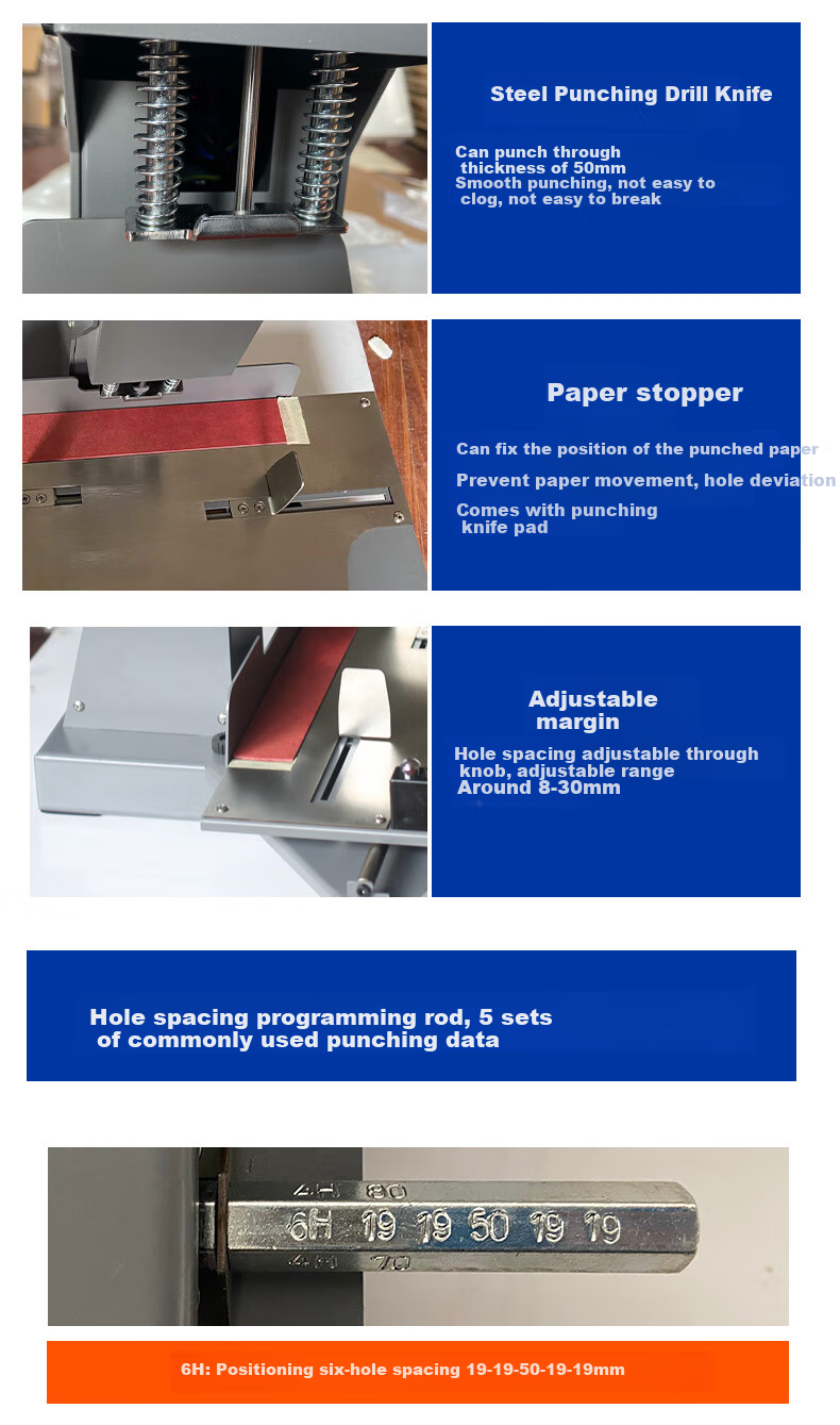 DOCON DC-K10, Φ6mm Handheld 8-Page Small All-Metal Single-Hole Puncher, Round Hole Punching Machine 5