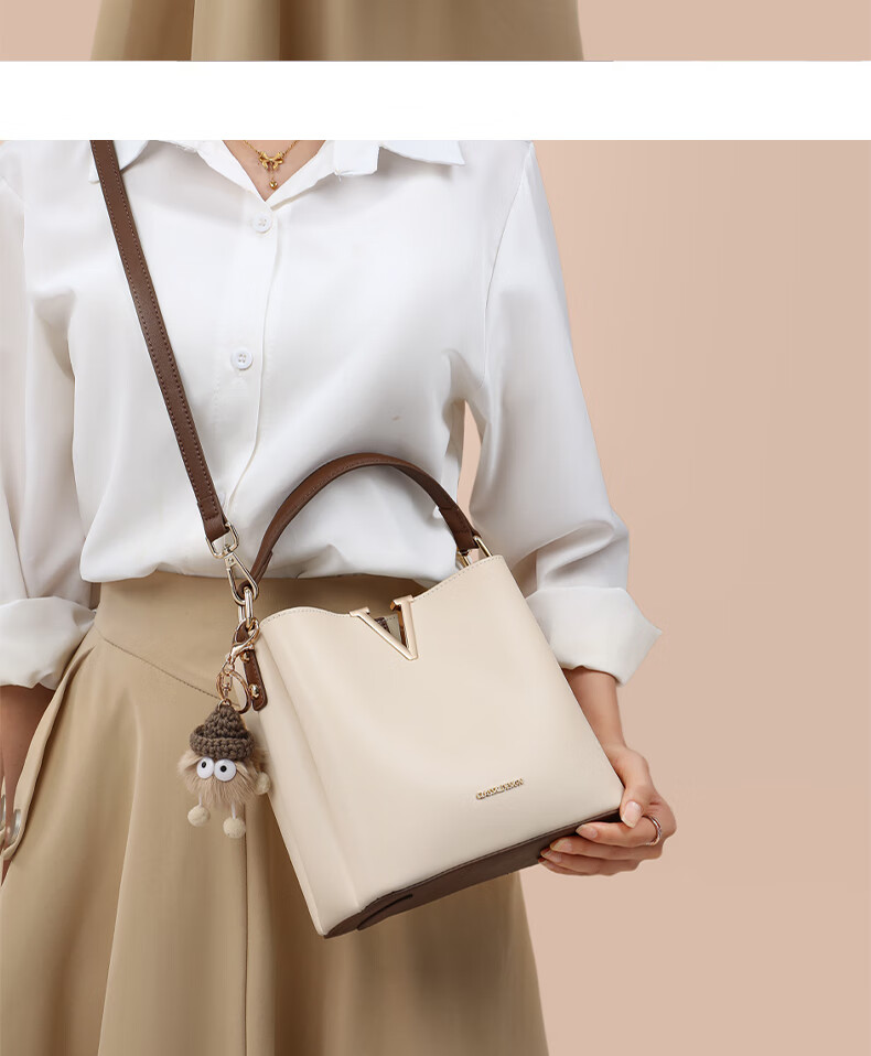Aiqinghai Women's Handbag, Cowhide Bucket Bag, Crossbody Bag, Niche Luxury Brand, Birthday And Mother's Day Gift, Practical Present for Mom 2