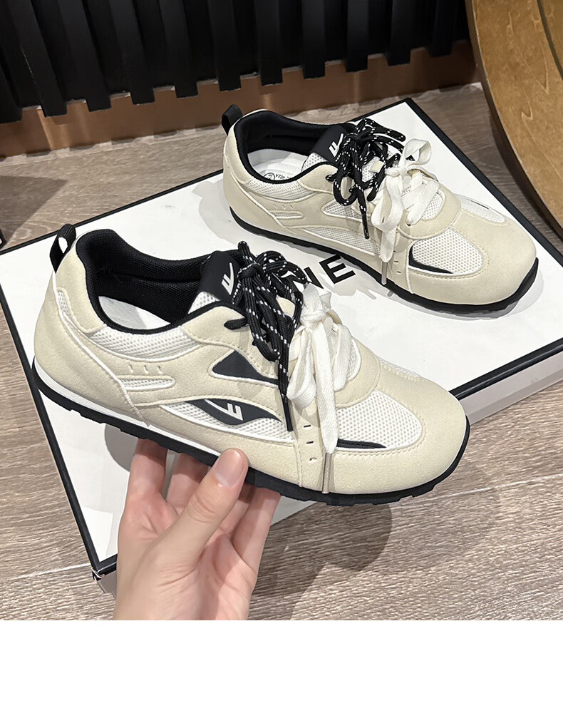 Warrior Official Women's Shoes 2026 Summer New Soft Sole Lightweight Sports Sneakers for Women Pink Beige Size 38 7