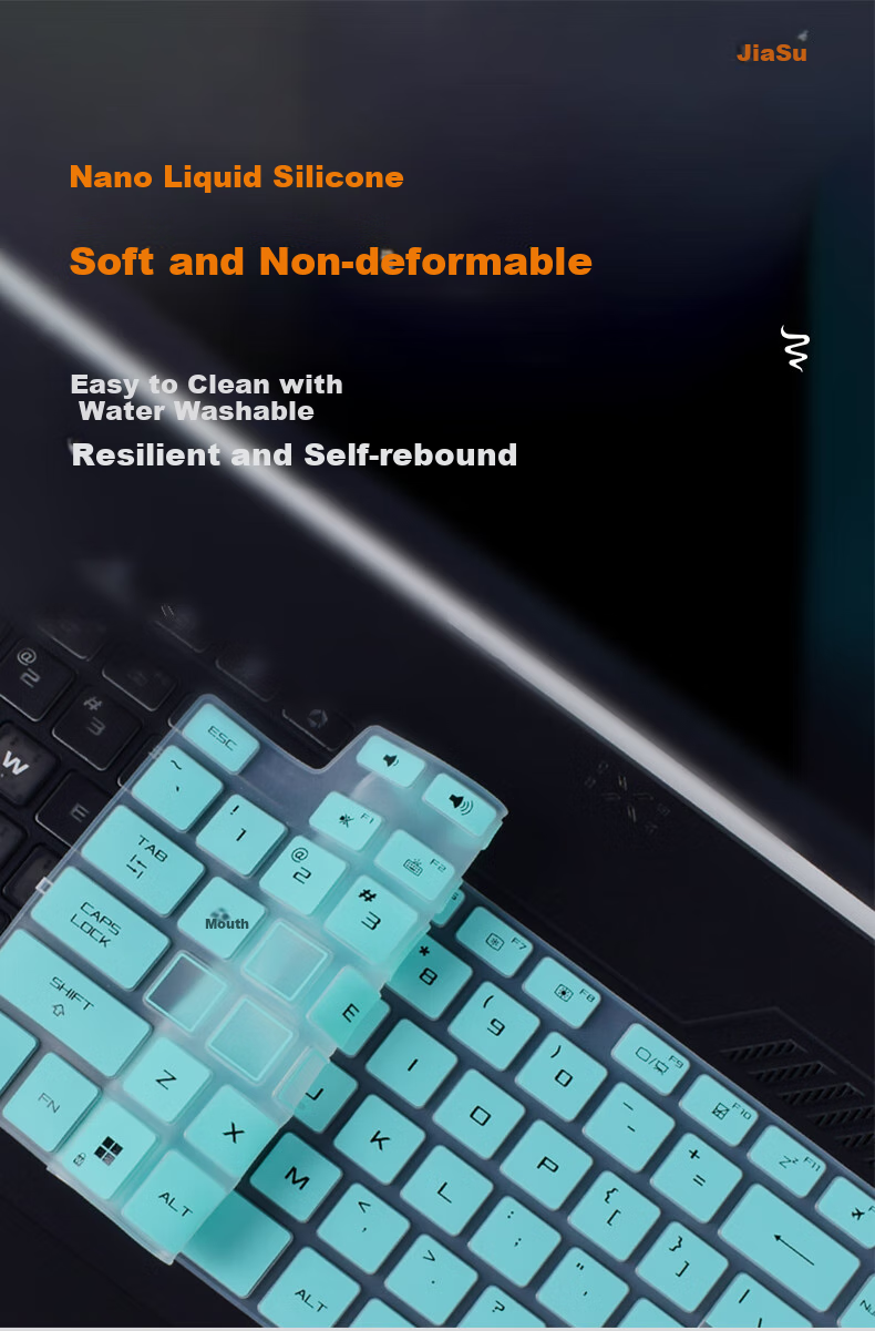 Jiasu ASUS TUF Gaming AORUS 7/7Pro/7Pro Max 6/6Pro Keyboard Cover, Semi-Transparent Green Invisible Keyboard Protective Film, Laptop Silicone Waterproof Dustproof Cover, Slim 3
