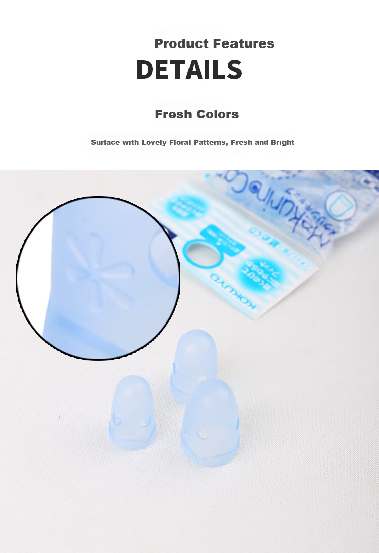 KOKUYO Imported Cash Counting Finger Covers for Students, Office, Finance, Page-Turning Cap Finger Covers, Medium Size 14.5*25mm, 3 Pieces, Blue, MEKU-26TB 3