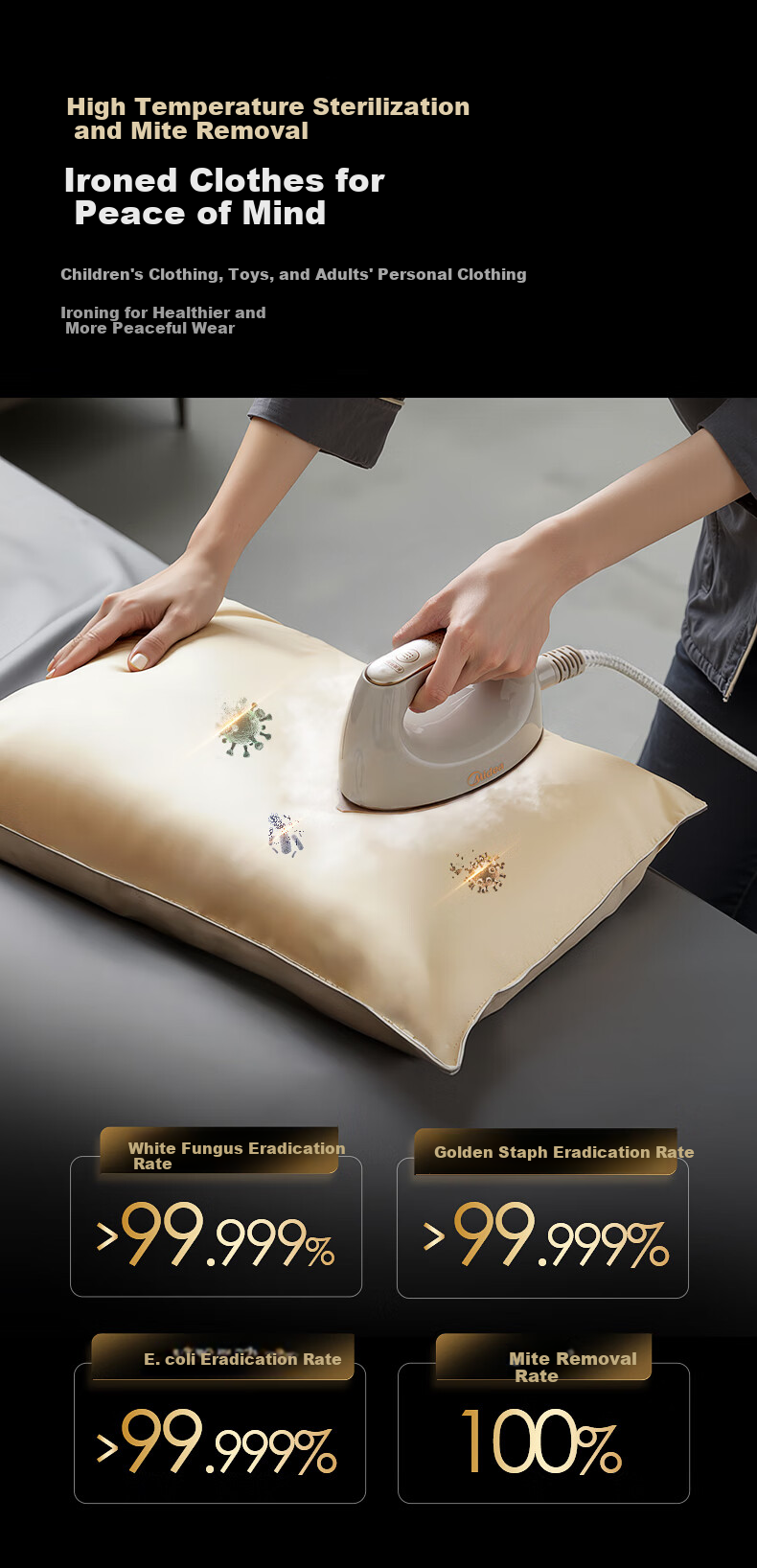 Midea [Gao Ding Huxing 5.0] Upright Garment Steamer/iron 44g/min High Steam All-In Flat Iron for Formal Wear, Clothing Store, Non-Destructive Care Machine YGD40N1 9