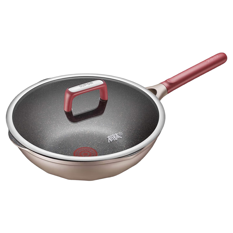 SUPOR Wok with Titanium, Non-Stick And Durable, Suitable for Stir-Frying And Frying, 30cm Universal Size, Compatible with Dishwasher