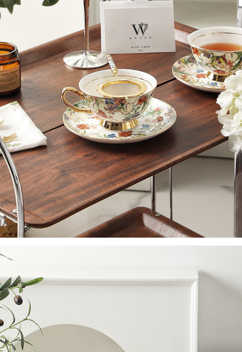 WOOCH Midsummer Garden Series Coffee Cup and Saucer Gift Set High-Value Couple Cups Wedding Birthday Housewarming Gift 11