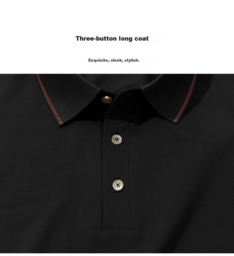 Mr. Bu Patented Collar Contrast Color Three-Button Polo Shell Button Breathable Short Sleeve T-Shirt Saddle Brown XL (180) 16