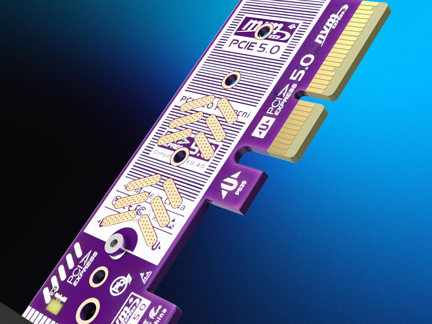 JEYI PCIe to M.2 NVMe Expansion Card PCIe 5.0 Full Speed 128Gbps Backward Compatible with PCIe 4.0/3.0 X4/X8/X16 SSD Adapter Card 7