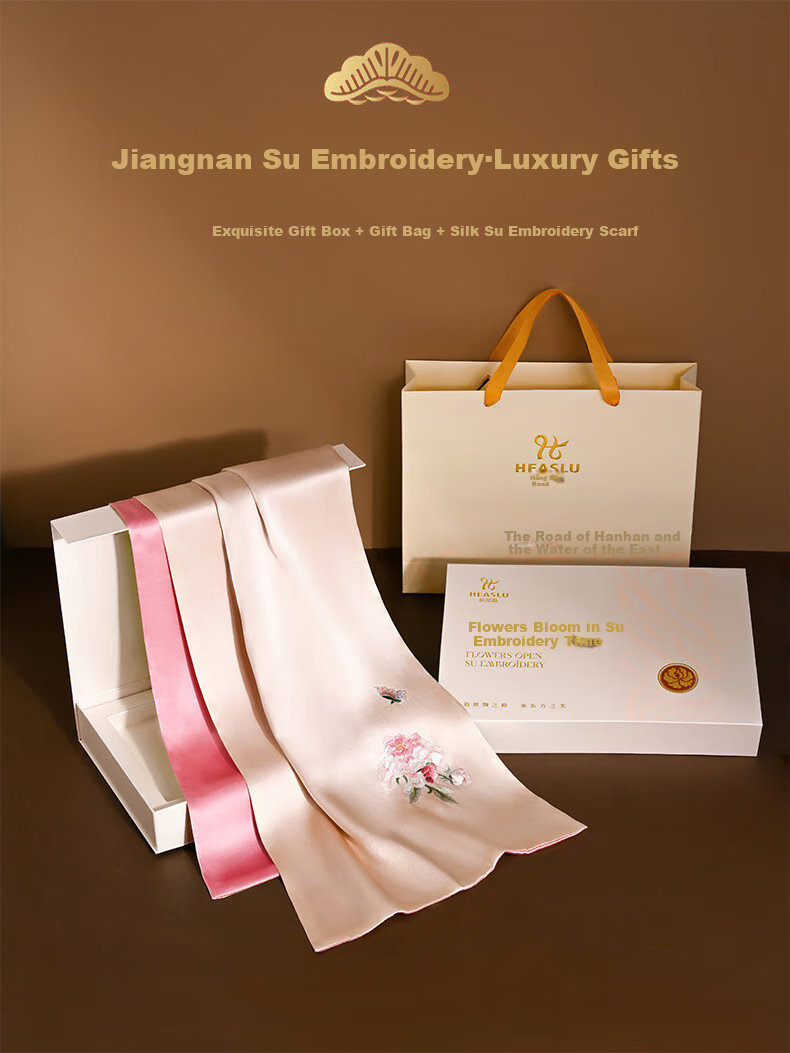 Hangsilu Silk Scarf for Women, Double-Layer Mulberry Silk Shawl, High-End Birthday Gift, Mid-Autumn Festival Present for Mom And Elders 1