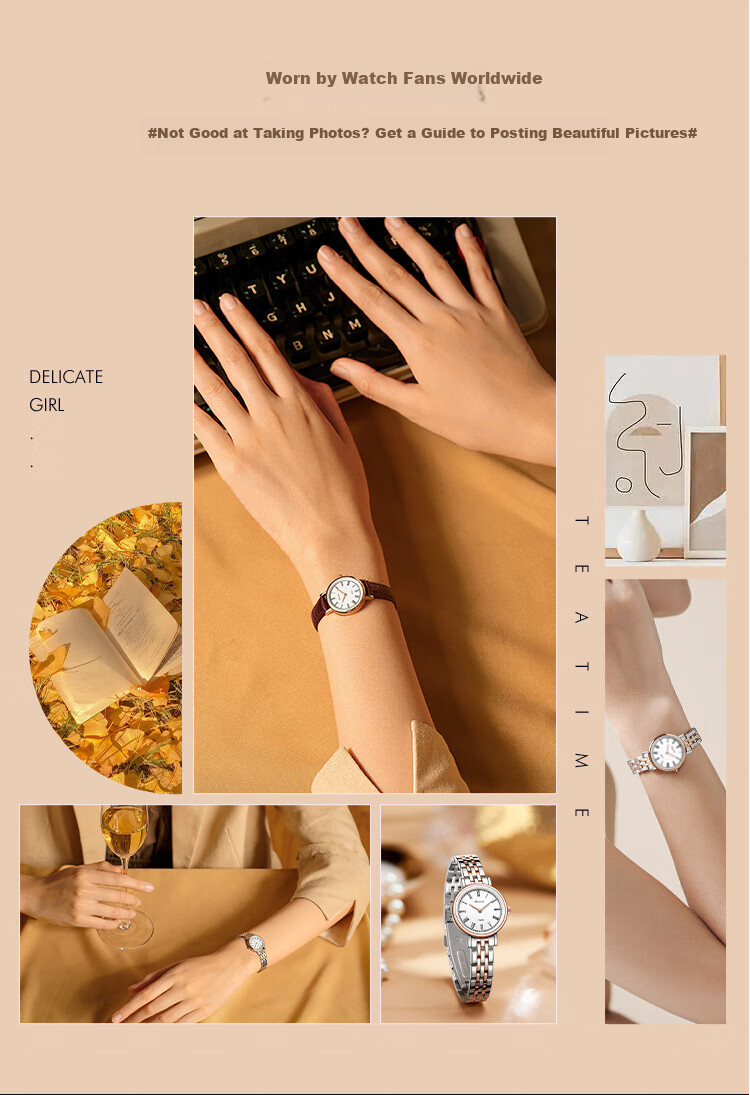 ROSSINI Women's Quartz Watch, Ladies' Watch, Retro Simple Student Wristwatch, Chinese Brand Women's Watch 12