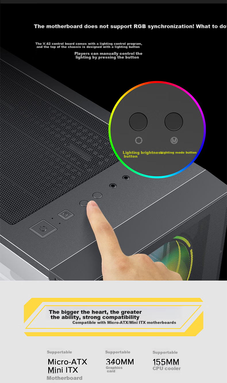 GAMEMAX Titan Giant 2 Full Tower Silent Desktop Computer Tower EATX/soundproof Noise Reduction Plate/water Cooling/360mm Water Cooling Can Only Fit 1 Optical Drive/multi-Bay Gaming Case 9